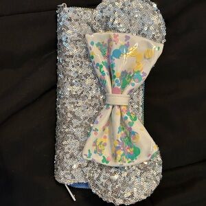 Loungefly Glittering Silver Sequin Wallet with Celebration Bow